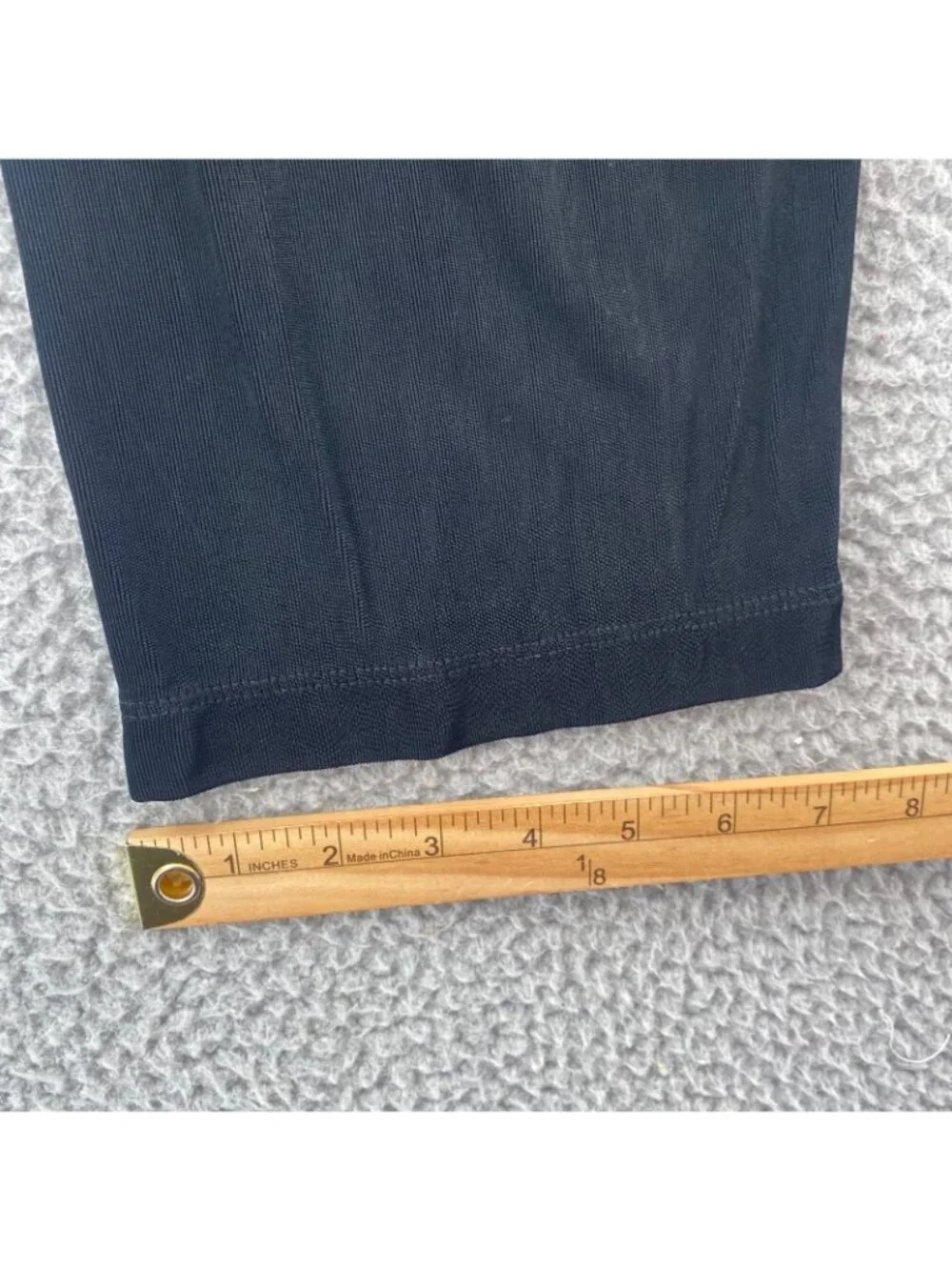 Chicos Pants Womens 1 US 8 Travelers Black Knit Stretch Straight Leg High Rise*